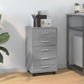 Rollcontainer aus grauem Sonoma-Sperrholz von vidaXL, Schließfächer und Lagerschränke - Ref: Foro24-342675, Preis: 88,78 €, R...