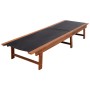 Tumbona con mesita 2 unidades madera maciza acacia y textilene
