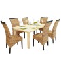 Sillas de comedor 6 unidades madera maciza de mango y abacá