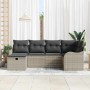 Conjunto de sofá de jardín con cojín 6 pcs Gris claro Poliratán