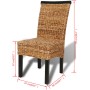 Sillas de comedor 6 unidades madera maciza de mango y abacá