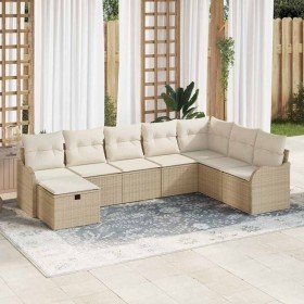 Conjunto de sofá de jardín con cojín 8 pcs Beige Poliratán en Conjuntos de jardín | Comprar online en Foro24