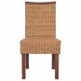 Sillas de comedor 4 unidades ratán natural marrón