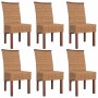 Sillas de comedor 6 unidades ratán marrón natural