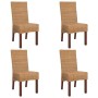 Sillas de comedor 4 unidades ratán natural marrón