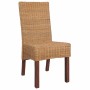 Sillas de comedor 4 unidades ratán natural marrón