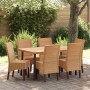 Sillas de comedor 6 unidades ratán marrón natural