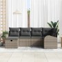 Conjunto de sofá de jardín con cojín 6 pcs Gris Poliratán