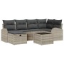 Conjunto de sofá de jardín con cojín 7 pcs Gris claro Poliratán