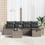 Conjunto de sofá de jardín con cojín 6 pcs Gris Poliratán
