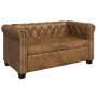 Sofás Chesterfield de 2 y 3 plazas marrón