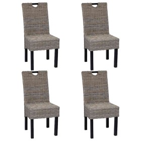 Silla de comedor 4 uds Kubu ratán madera de mango