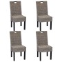 Silla de comedor 4 uds Kubu ratán madera de mango