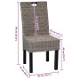 Silla de comedor 4 uds Kubu ratán madera de mango