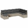 Conjunto de sofá de jardín 8 pcs Gris Claro Poliratán