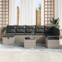 Conjunto de sofá de jardín 8 pcs Gris Claro Poliratán
