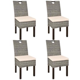 Sillas de comedor 4 unidades ratán kubu madera de mango