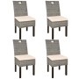 Sillas de comedor 4 unidades ratán kubu madera de mango
