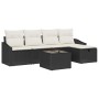 Conjunto de sofá de jardín Manual 6 pcs Negro 55 x 55 x 37 cm