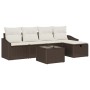 Conjunto de sofá de jardín Manual 6 pcs Marrón 55 x 55 x 37 cm
