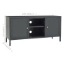 Mueble para el televisor acero y vidrio gris antracita