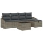 Conjunto de sofá de jardín 6 pcs Gris 55 x 55 x 37 cm Poliratán