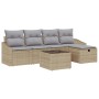 Conjunto de sofá de jardín Manual 6 pcs Beige 55 x 55 x 37 cm