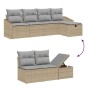 Conjunto de sofá de jardín Manual 6 pcs Beige 55 x 55 x 37 cm