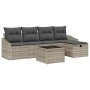 Conjunto de sofá de jardín 6 pcs Gris claro 55 x 55 x 37 cm