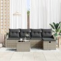 Conjunto de sofá de jardín 6 pcs Gris claro 55 x 55 x 37 cm