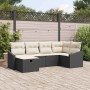 Conjunto de sofá de jardín 6 pcs Negro 55 x 62 x 69 cm