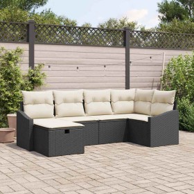 Conjunto de sofá de jardín 6 pcs Negro 55 x 62 x 69 cm
