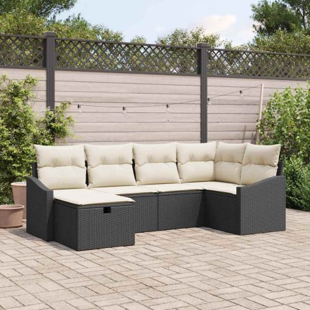 Conjunto de sofá de jardín 6 pcs Negro 55 x 62 x 69 cm