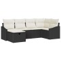 Conjunto de sofá de jardín 6 pcs Negro 55 x 62 x 69 cm