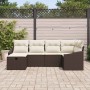 Conjunto de sofá de jardín 6 pcs Marrón 55 x 62 x 69 cm