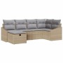 Conjunto de sofá de jardín 6 pcs Beige 55 x 62 x 69 cm