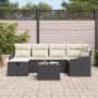 Conjunto de sofá de jardín 7 pcs Negro 55 x 62 x 69 cm