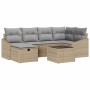 Conjunto de sofá de jardín 7 pcs Beige 55 x 62 x 69 cm