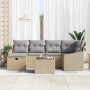Conjunto de sofá de jardín 7 pcs Beige 55 x 62 x 69 cm