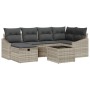 Conjunto de sofá de jardín 7 pcs Gris claro 55 x 62 x 69 cm