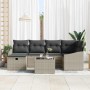 Conjunto de sofá de jardín 7 pcs Gris claro 55 x 62 x 69 cm