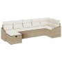 Conjunto de sofá de jardín 7 pcs Beige 55 x 62 x 69 cm