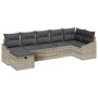 Conjunto de sofá de jardín 7 pcs Gris claro 55 x 62 x 69 cm