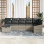 Conjunto de sofá de jardín 7 pcs Gris claro 55 x 62 x 69 cm