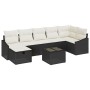 Conjunto de sofá de jardín 8 pcs Negro 55 x 62 x 69 cm