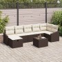 Conjunto de sofá de jardín 8 pcs Marrón 55 x 62 x 69 cm