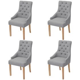 Sillas de comedor 4 unidades tela gris claro Sillas de comedor 4 unidades tela gris claro