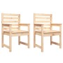 Sillas de jardín 2 uds madera maciza pino 60x48x91 cm