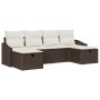 Conjunto de sofá de jardín 6 pcs Marrón 55 x 62 x 69 cm