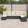 Conjunto de sofá de jardín 8 pcs Negro 55 x 62 x 69 cm
